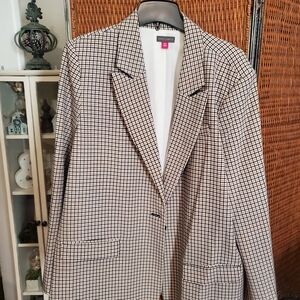 Vince Camuto Black and White Checkered Blazer